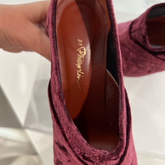 Philip Lim 3.1 Kyoto 105mm ankle boots w/ heel insert Syrah sz 36 EUC !!! - Picture 12 of 15